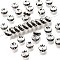 Brass Grade A Rhinestone Spacer Beads, Straight Flange, Rondelle, Silver, Black Diamond, 8x3.8mm, Hole: 1.5mm