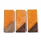 Resin & Wood Pendants, Rectangle Charms, Orange, 38.5x15.5x3.5mm, Hole: 2mm