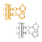 2Pcs 2 Colors 304 Stainless Steel Slide Lock Clasps, with Spring Ring Clasps, Tube, Golden & Stainless Steel Color, 20mm, Hole: 1.5mm, 1pc/color