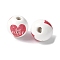 Mother's Day Theme Printed Wood European Beads, Large Hole Beads, Round, Best Mom Ever, Heart, 16.5x14.5mm, Hole: 4mm