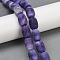 Natural Weathered Agate Beads Strands, Dyed & Heated, Barrel, Blue Violet, 17~18x12.5~13mm, Hole: 1.2~1.4mm, about 22pcs/strand, 15.08''(38.3cm)