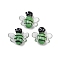Handmade Lampwork Beads, Bees, Dark Sea Green, 15.5~16.5x18.5~19x8mm, Hole: 1.4mm