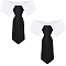 2Pcs Polyester Pet Ties, Pet Collars, with Plastic Adjuster Buckle, Black, 290~302x140~143x15~16mm