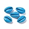 Baking Painted Cowrie Shell Beads, No Hole/Undrilled, Deep Sky Blue, 14.5~22x9~15.5x6~9.5mm
