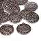 Alloy Pendants, Cadmium Free & Nickel Free & Lead Free, Flat Round, Red Copper, 35x2.5mm, Hole: 2mm