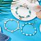 3Pcs 3 Styles Starfish Synthetic Magnesite & Turquoise Beaded Anklets, Summer Shell Shape 304 Stainless Steel Charms Anklets, Dark Turquoise, 8-5/8 inch(22cm), 1pc/style