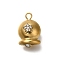 304 Stainless Steel Pendant, with Rhinestone, Christmas Bell, Star, Golden, 16x10x7.5mm, Hole: 1.8mm
