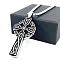 Men's Gothic Cross Pendant Stainless Steel Vintage Punk Necklaces, Stainless Steel Color