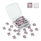 60Pcs Transparent Glass Cabochons, Square, Thistle, 9.8x9.8x4mm