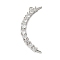 Brass Micro Pave Cubic Zirconia Pendants, Moon, Rack Plating, Long-Lasting Plated, Platinum, 28.5x11x3mm, Hole: 1.2mm