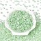 Baking Paint Transparent Glass Beads, Rondelle, Light Green, 6x3mm, Hole: 1.2mm, about 2368pcs/pound