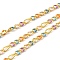 Brass Figaro Chains, Soldered, with Enamel, Rack Plating, Long-Lasting Plated, Lead Free & Cadmium Free, with Spool, Real 18K Gold Plated, Colorful, Link: 4.5x3x1mm and 6x2.5x1mm
