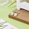 Anti-Tarnish Pearl Ball Stud Earrings, with Rhodium Plated Sterling Silver Pin, with 925 Stamp, Platinum, Creamy White, 6mm