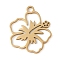 Manual Polishing Ion Plating(IP) 201 Stainless Steel Pendants, Laser Cut, Flower Charm, Golden, 17x15x1mm, Hole: 1.6mm