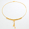 Fashion Minimalist Brass Round Ball Women's Tassel Pendant Necklaces, Real 18K Gold Plated, 17.32 inch(44cm)
