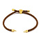 Nylon Cords Bracelet Makings Fit for Connector Charms, with Golden Brass Tree Slider Beads, Long-Lasting Plated, Camel, 8-5/8 inch(22cm), Hole: 1.9mm