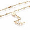 304 Stainless Steel Pendant Necklaces, with Cross Link Chain and Lobster Claw Clasps, Oval with Virgin Mary, Golden, 18.38 inch(46.7cm)