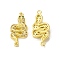 Brass Micro Pave Clear & Green Cubic Zirconia Connector Charms, Snake Links, Golden, 23x11x2mm, Hole: 1mm