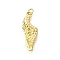 ABS Plastic Pearl Pendants, Wing Charms, with Brass Findings & Open Jump Rings Loop, Lead Free & Cadmium Free, Rack Plating, Long-Lasting Plated, Real 18K Gold Plated, 29.5x11x4.5mm, Hole: 3.4mm