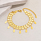 Exquisite Middle Eastern Style Brass Coin Pendant Anklets for Women, Golden, 8-1/2 inch(215mm)
