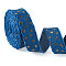 5 Yards Polyester 3D Star Gold Stamping Ribbon, Denim Cloth Ribbon, Clothes Accessories, Marine Blue, 1- inch(25.5mm), about 5 Yards/Roll