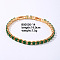 Brass Rhinestone Link Bracelets for Women, Golden 7-1/2 inch(19cm)