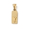304 Stainless Steel Pendants, Golden, Rectangle with Letter Charm, Letter Y, 17.5x6.5x3mm, Hole: 3x6mm