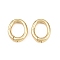 Brass Spring Gate Rings, Oval, Rack Plating, Long-Lasting Plated, Lead Free & Cadmium Free, Real 18K Gold Plated, 13.5x11.5x3.5mm, Inner Diameter: 9x7mm