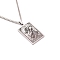 304 Stainless Steel Curb Chain Rectangle with Constellation Pendant Necklaces, Stainless Steel Color, Capricorn, 23.62 inch(60cm)