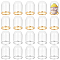 20Pcs Glass Bell Jars, with 20Pcs Brass Base, Mixed Color, 39.5x25mm