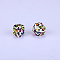 Colorful Pattern Printed Silicone Focal Beads, Colorful, 17x22.5x23mm, Hole: 3mm