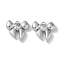 Brass Charms, with Glass, Bowknot, Real Platinum Plated, Clear, 13x14x3mm, Hole: 1.4mm