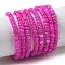 Natural Freshwater Shell Beads Strands, Dyed, Rondelle, Magenta, 3x2mm, Hole: 0.5mm, about 183~186pcs/strand, 14.96''(38cm)
