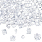 170Pcs 3 Styles Plastic Beads, No Hole, Square, Clear, 8~14x8~14x8~14mm