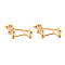 Hollow 304 Stainless Steel Links Connectors, Laser Cut, Dog, Real 14K Gold Plated, 11x21x1mm, Hole: 1mm