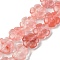 Cherry Quartz Glass Beads Strands, Flower, 14x14x5.5mm, Hole: 1.2mm, about 29pcs/strand, 14.80''(37.6cm)