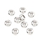 Brass Beads, Rondelle, Cadmium Free & Nickel Free & Lead Free, Real Platinum Plated, 2x4mm, Hole: 1.5mm