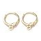 Rack Plating Brass Hoop Earring Settings, Long-Lasting Plated, Lead Free & Cadmium Free, Light Gold, 14.5x12x1.5mm, Hole: 1.8mm, Pin: 0.9mm
