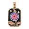 Ion Plating(IP) 304 Stainless Steel Enamel Pendants, Real 18K Gold Plated, Tarot Charm, Wheel, 32x19.5x2mm, Hole: 7.5x4mm