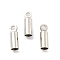 Rack Plating Brass Cord Ends, Cadmium Free & Lead Free, Column, Platinum, 0.8x0.25x0.12cm