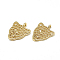 Brass Charms, Cadmium Free & Nickel Free & Lead Free, Leopard Head, Real 18K Gold Plated, 14.5x12x1mm, Hole: 1mm