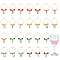 26Pcs 26 Styles Initial Alphabet Alloy Rhinestone Wine Glass Charms, with Glass Beads and 316 Surgical Stainless Steel Hoop Earring, Letter, Golden, 43~45mm, 1pc/style