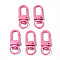 Spray Painted Eco-Friendly Alloy Swivel Snap Hooks Clasps, Cadmium Free & Nickel Free & Lead Free, Hot Pink, 33.5x12.5x5mm, Hole: 5x9mm