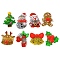 Christmas Theme Transparent Resin Cabochones, with Glitter Powder, Mixed Shapes, Mixed Color, 18~24mm