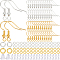 200Pcs 2 Color Brass Earring Hooks, French Hooks with Coil and Ball, with 200Pcs Jump Rings and 200Pcs Plastic Ear Nuts, Golden & Silver, 17~19x16~18x0.8mm, 20 Gauge, Hole: 2mm, 100Pcs/color