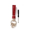 Microfiber & Zinc Alloy & Crystal Rhinestone Keychain, Light Gold, FireBrick, 13.5cm