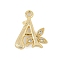 Brass Crystal Rhinestone Letter Links Connector Charms, Real 18K Gold Plated, Letter A, 15x11.5x4mm, Hole: 1.2mm and 1.5mm