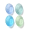 Frosted Glass Rhinestone Cabochons, Faceted, Pointed Back, Egg Shape, Mixed Color, 18x13x6mm