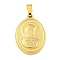 Ion Plating(IP) 304 Stainless Steel Pendants, Religious Theme Charm, Oval with Virgin Mary, Golden, 24x16x2~2.5mm, Hole: 5x3mm