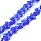 Transparent Glass Beads Strands, Butterfly, Faceted, Blue, 8x10x5.5mm, Hole: 0.9mm, about 55pcs/strand, 15.47 inch(39.3cm)